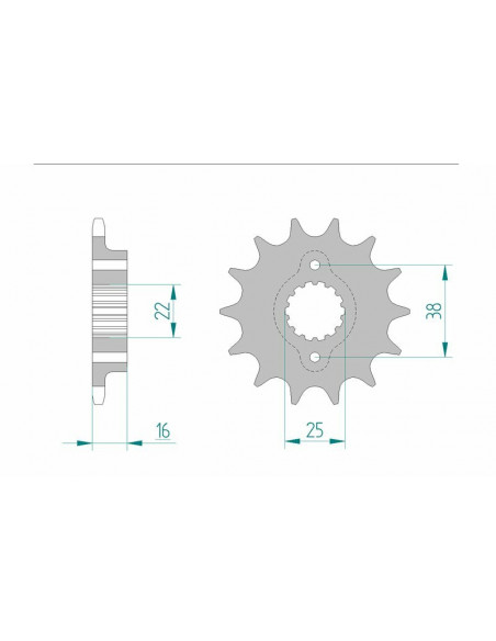 Pignon AFAM acier standard 52604 - 520