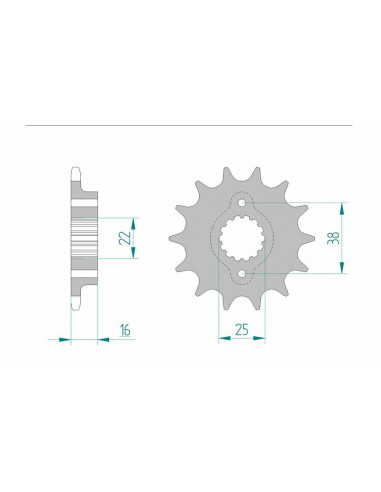 Pignon AFAM acier standard 52604 - 520