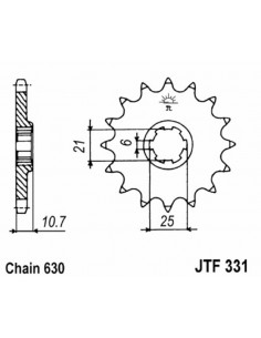 Pignon JT SPROCKETS acier standard 331 - 530 2