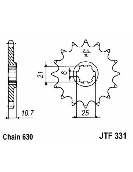 Pignon JT SPROCKETS acier standard 331 - 530