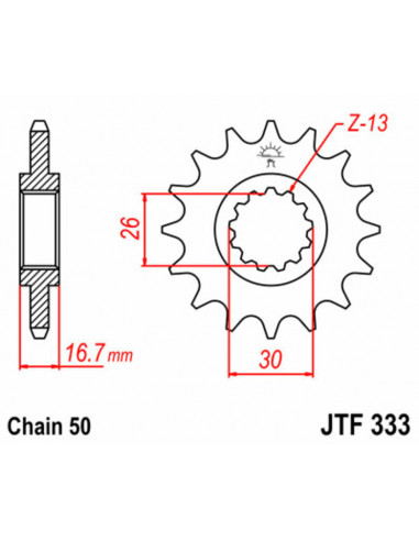 Pignon JT SPROCKETS acier standard 333 - 530