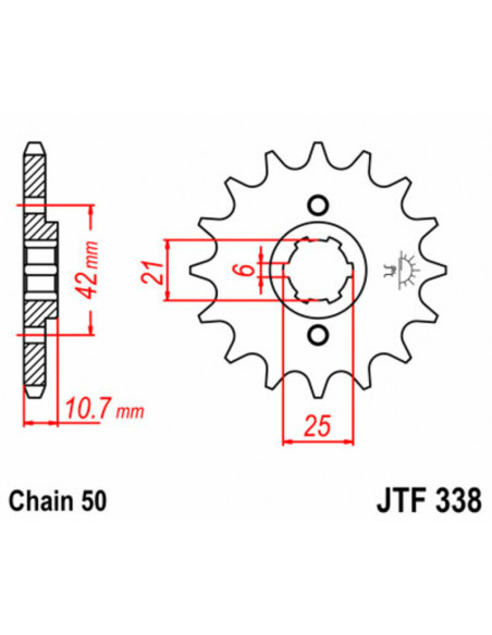 Pignon JT SPROCKETS acier standard 338 - 530