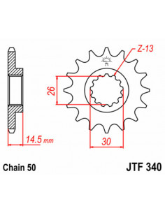 Pignon JT SPROCKETS acier standard 340 - 530 2
