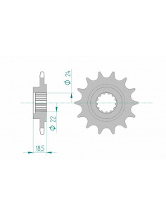 Pignon AFAM acier standard 24603 - 520