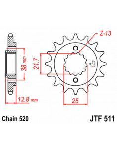 Pignon JT SPROCKETS acier standard 511 - 520 2
