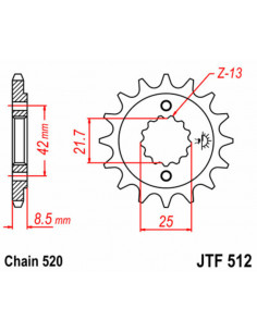 Pignon JT SPROCKETS acier standard 512 - 520 2