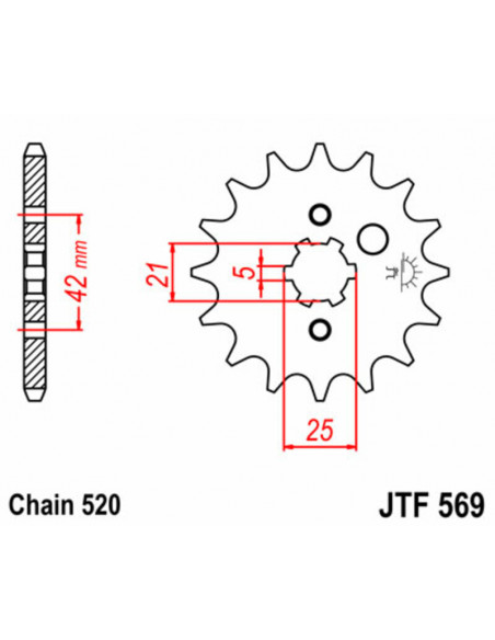 Pignon JT SPROCKETS acier standard 569 - 520