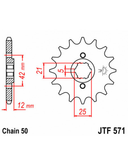 Pignon JT SPROCKETS acier standard 571 - 530