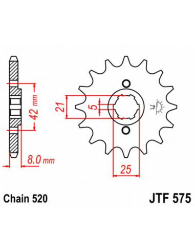 Pignon JT SPROCKETS acier standard 575 - 520