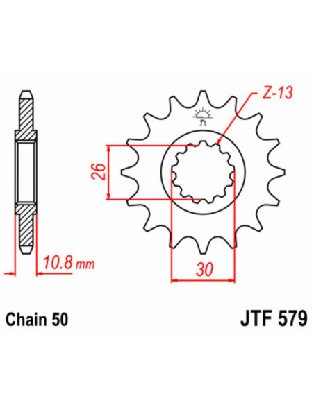Pignon JT SPROCKETS acier standard 579 - 530