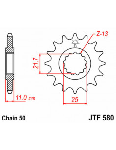 Pignon JT SPROCKETS acier standard 580 - 530 2
