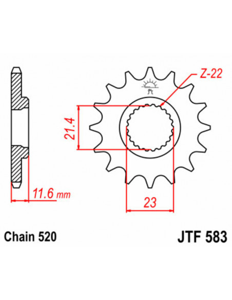 Pignon JT SPROCKETS acier standard 583 - 520