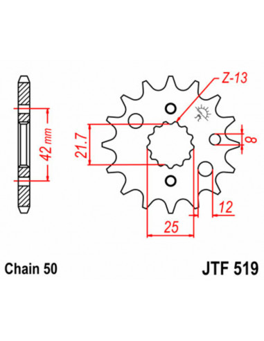 Pignon JT SPROCKETS acier standard 519 - 530