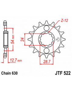 Pignon JT SPROCKETS acier standard 522 - 630 2