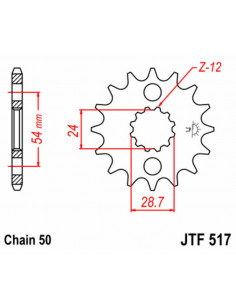Pignon JT SPROCKETS acier standard 517 - 530 2