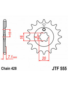 Pignon JT SPROCKETS acier standard 555 - 428 2