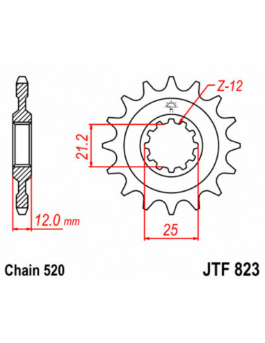 Pignon JT SPROCKETS acier standard 823 - 520