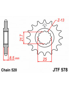 Pignon JT SPROCKETS acier standard 578 - 520 2
