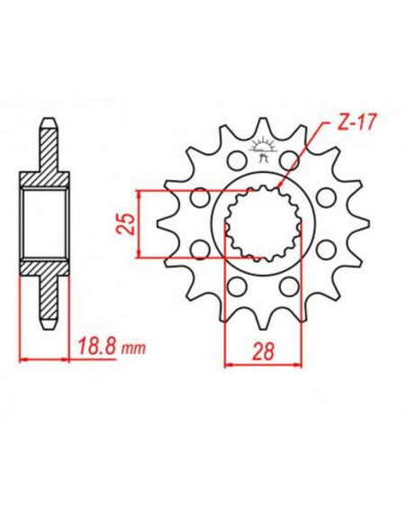 Pignon JT SPROCKETS acier standard 704 - 525