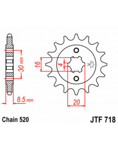 Pignon JT SPROCKETS acier standard 718 - 520 2