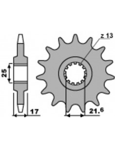 Pignon PBR acier standard 2041 - 525