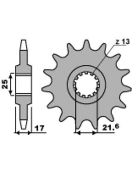 Pignon PBR acier standard 2042 - 520