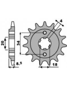 Pignon PBR acier standard 2046 - 520