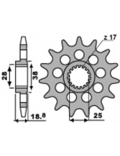 Pignon PBR acier standard 2078M - 525