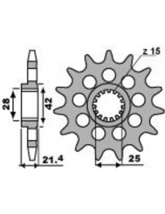 Pignon PBR acier standard 2150 - 525