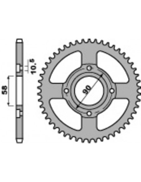 Pignon PBR acier standard 279 - 520