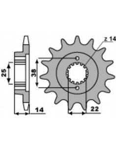 Pignon PBR acier standard 497 - 530