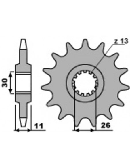 Pignon PBR acier standard 579 - 530