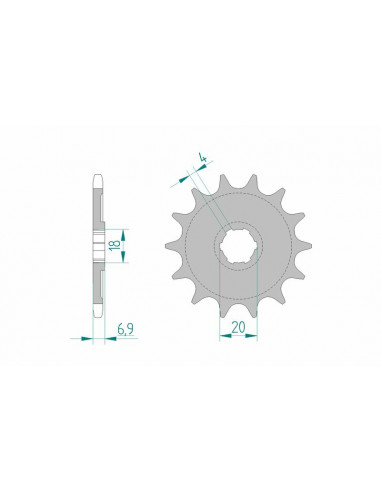 Pignon AFAM acier standard 20204 - 520