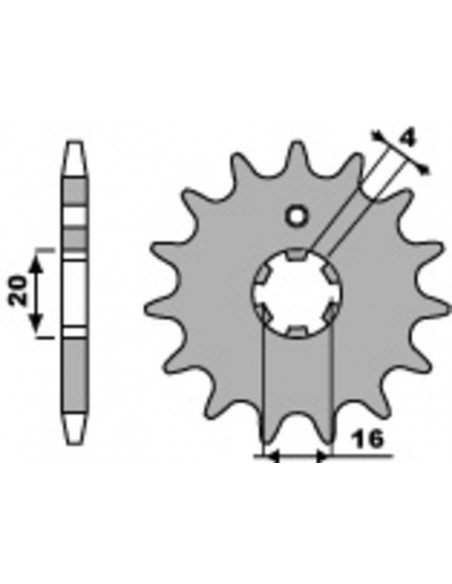 Pignon PBR acier standard 554 - 428