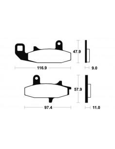 Plaquettes de frein TECNIUM route organique - MA126 2