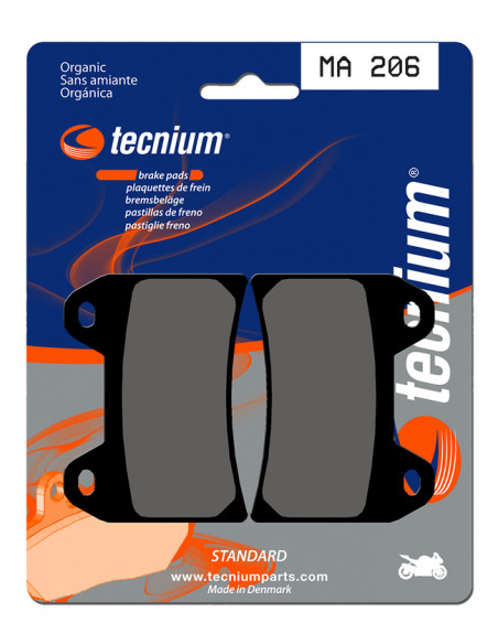 Plaquettes de frein TECNIUM route organique - MA206