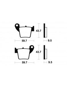 Plaquettes de frein TECNIUM Racing MX/Quad métal fritté - MOR277 2