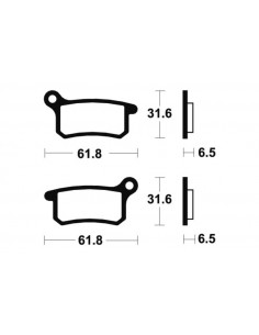 Plaquettes de frein TECNIUM Racing MX/Quad métal fritté - MOR283 2