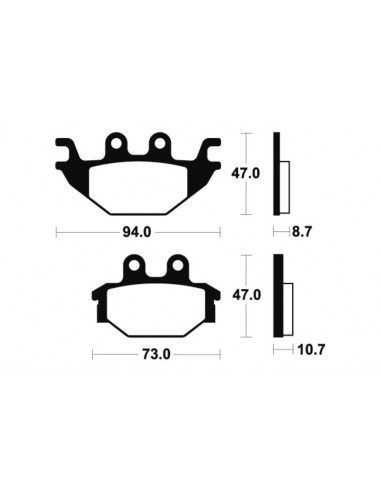 Plaquettes de frein TECNIUM MX/Quad métal fritté - MO310