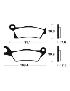 Plaquettes de frein TECNIUM MX/Quad métal fritté - MO410 2