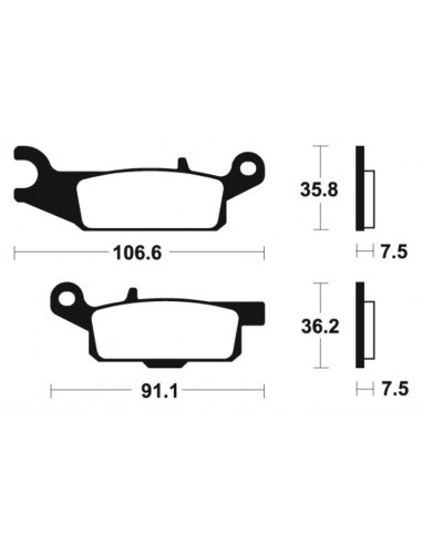 Plaquettes de frein TECNIUM Racing MX/Quad métal fritté - MOR349