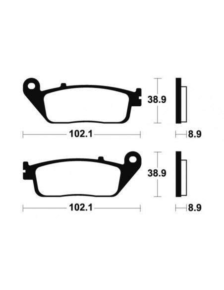 Plaquettes de frein TECNIUM Maxi Scooter métal fritté - MSS311