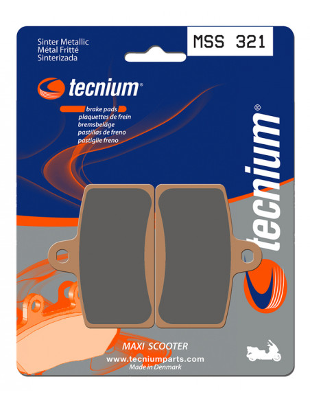 Plaquettes de frein TECNIUM Maxi Scooter métal fritté - MSS321