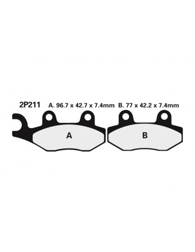 Plaquettes de frein NISSIN route semi-métallique - 2P-211NS