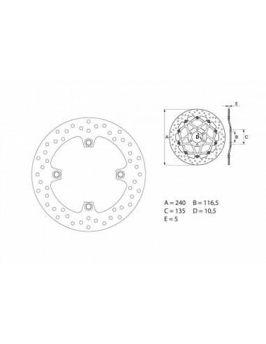 Disque de frein BREMBO Oro fixe - 68B40783