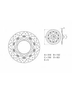 Disque de frein BREMBO Oro flottant - 78B40860