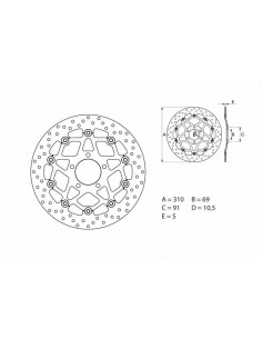 Disque de frein BREMBO Oro flottant - 78B40865