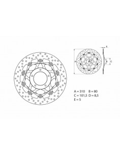 Disque de frein BREMBO Oro flottant - 78B40868