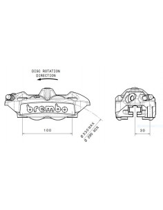 Etrier de frein avant gauche BREMBO M4 titane Ø34mm 2
