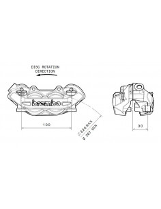 Etrier de frein avant gauche BREMBO P4 titane Ø32mm 2